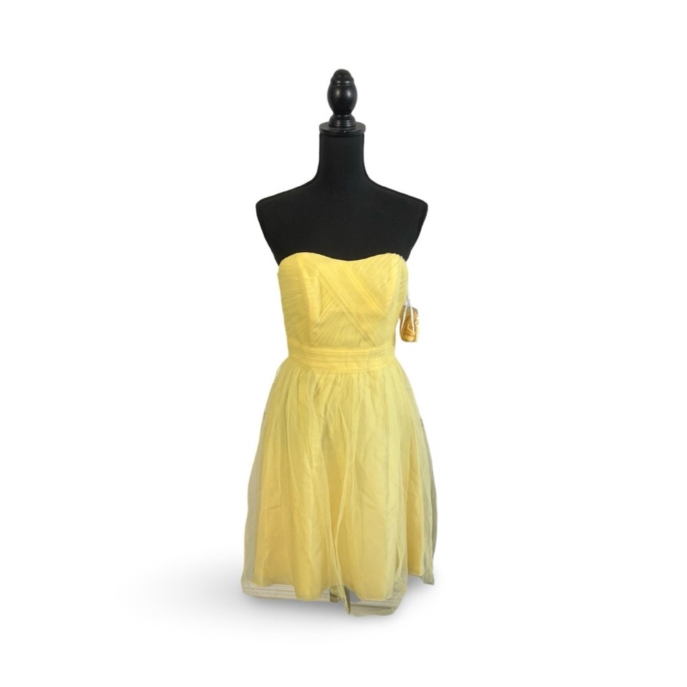 David’s Bridal Bridesmaid Dress Style F17015 Canary Yellow Sz 4